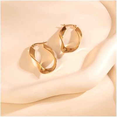 Längliche Twist Creolen in ca. 20mm x 40mm von Elektropulli