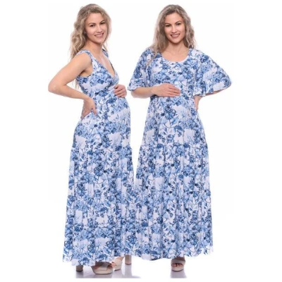 Milchshake KAYA & KAYO 2tlg. VARIO-SET Maxikleid Umstands-& Stillkleid (Clivia) aus TENCEL Jersey