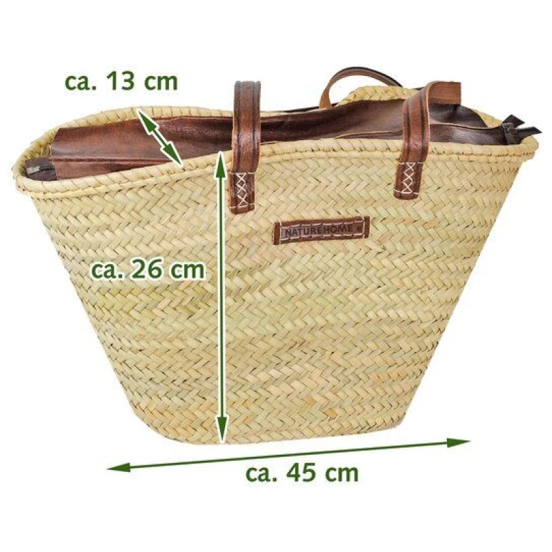 NATUREHOME Korbtasche Strandtasche Einkaufstasche Marktkorb