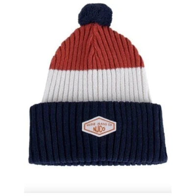 Nudie Jeans Beanie Pompom Rebirth aus recycelten Baumwollmix
