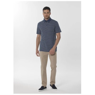 ORGANICATION Gestreiftes Poloshirt aus Bio-Baumwolle und Leinen