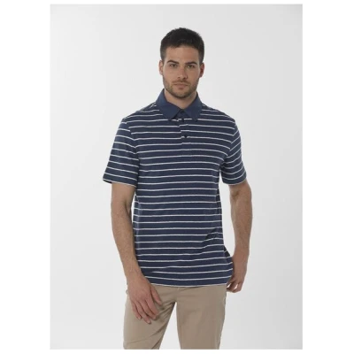 ORGANICATION Gestreiftes Poloshirt aus Bio-Baumwolle und Leinen