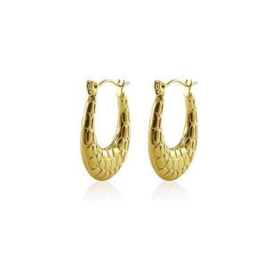 Ovale Creolen mit Animalprint Struktur, Cool & Schick in 18mm x 25mm von Elektropulli