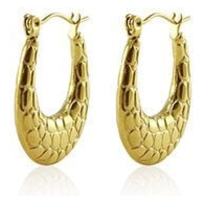Ovale Creolen mit Animalprint Struktur, Cool & Schick in 18mm x 25mm von Elektropulli