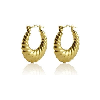 Ovale Creolen mit Struktur in 22mm von Elektropulli