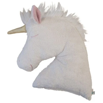 Pat und Patty Bio / Öko Kopfkissen Einhornkopf "Rose",100% Baumwolle kbA/GOTS