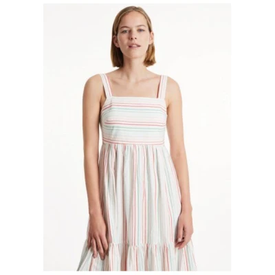 People Tree LEA gestreiftes Sommerkleid mit schmeichelhaften Stufen