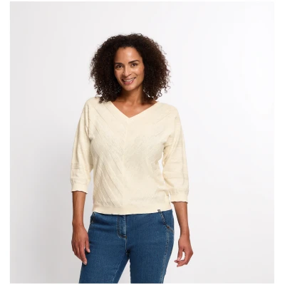 Pullover aus Hanf und Bio-Baumwolle, naturweiß XS