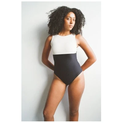 RENDL Swimsuit No.18 - zweifarbiger, hochgeschnittener Badeanzug