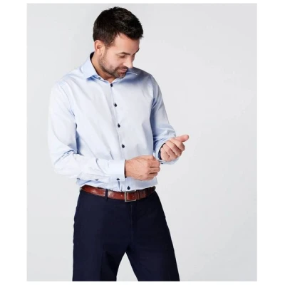 SKOT Fashion Nachhaltige Langarm Herren Hemd Geschäft Blau 100% bio
