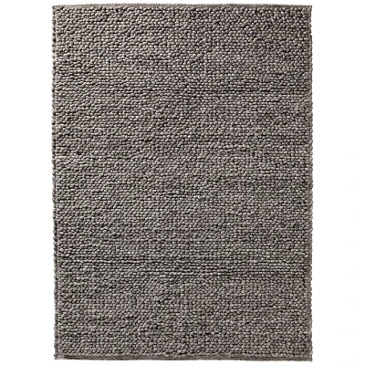 Schurwoll-Schlingenteppich, alpengrau-ungefärbt 120 x 180 cm