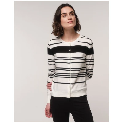Streifen-Strickjacke (GOTS)