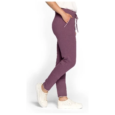 Sweathose im Jogging Style aus Bio-Baumwolle, plum melange 36/38