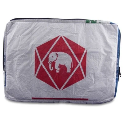 Upcycling Deluxe Laptophülle Sleeve Krob 13" (34 x 24 cm) aus Zement-/ Fischfutter-/ Reissack