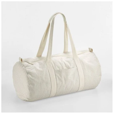 Westford Mill Striped Organic Cotton Barrel Bag Sporttasche Weekender Reisetasche Badtasche