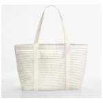 Westford Mill Striped Organic Cotton Shopper Tasche Shopper Einkaufstasche Strandtasche Badtasche