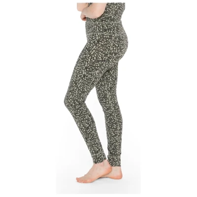 Yoga-Leggings mit Ziernähten aus Bio-Baumwolle, schilf gemustert 36