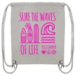 YogiCompany Surf the Waves of Life - pink - Turnbeutel