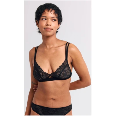 erlich textil Fluid Lace Cut-Out Bralette für Frauen aus Polyamid (recycelt) in schwarz