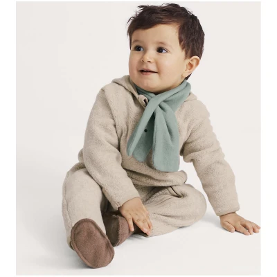 hessnatur Baby Fleece Overall Regular aus Bio-Baumwolle - beige - Größe 62/68