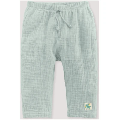hessnatur Baby Musselin Hose Regular aus Bio-Baumwolle - grün - Größe 62/68