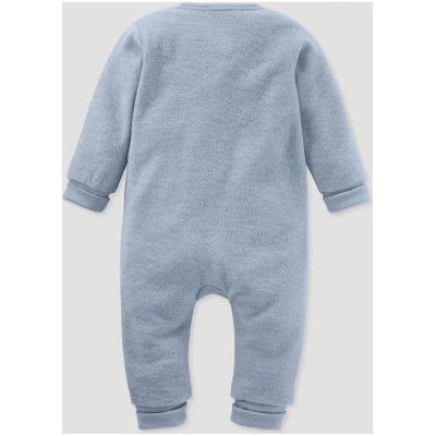hessnatur Baby Wollfrottee Overall Regular aus Bio-Merinowolle - blau - Größe 50/56