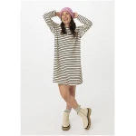 hessnatur Damen Heavy Slub Jerseykleid Streifen Mini Oversize aus Bio-Baumwolle - schwarz - Größe 36