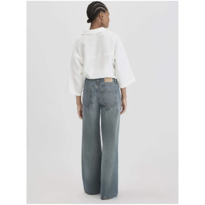 hessnatur Damen Jeans ALVA High Rise Wide Leg aus Bio-Denim - blau - Größe 26/32