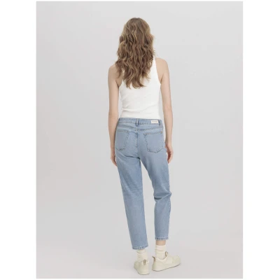 hessnatur Damen Jeans BEA High Rise Straight aus Bio-Denim - blau - Größe 32/29