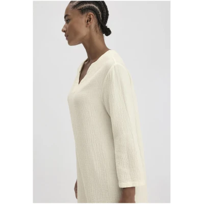 hessnatur Damen Musselin Nachthemd Relaxed PURE COMFORT - natur - Größe 38