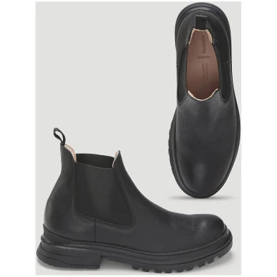 hessnatur Herren Chelsea Boots aus chromfrei gegerbtem Leder - schwarz - Größe 43