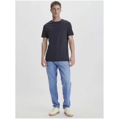 hessnatur Herren T-Shirt Regular aus Bio-Baumwolle - blau - Größe 46
