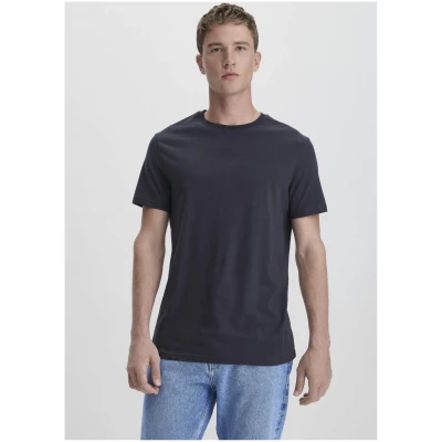 hessnatur Herren T-Shirt Regular aus Bio-Baumwolle - blau - Größe 46