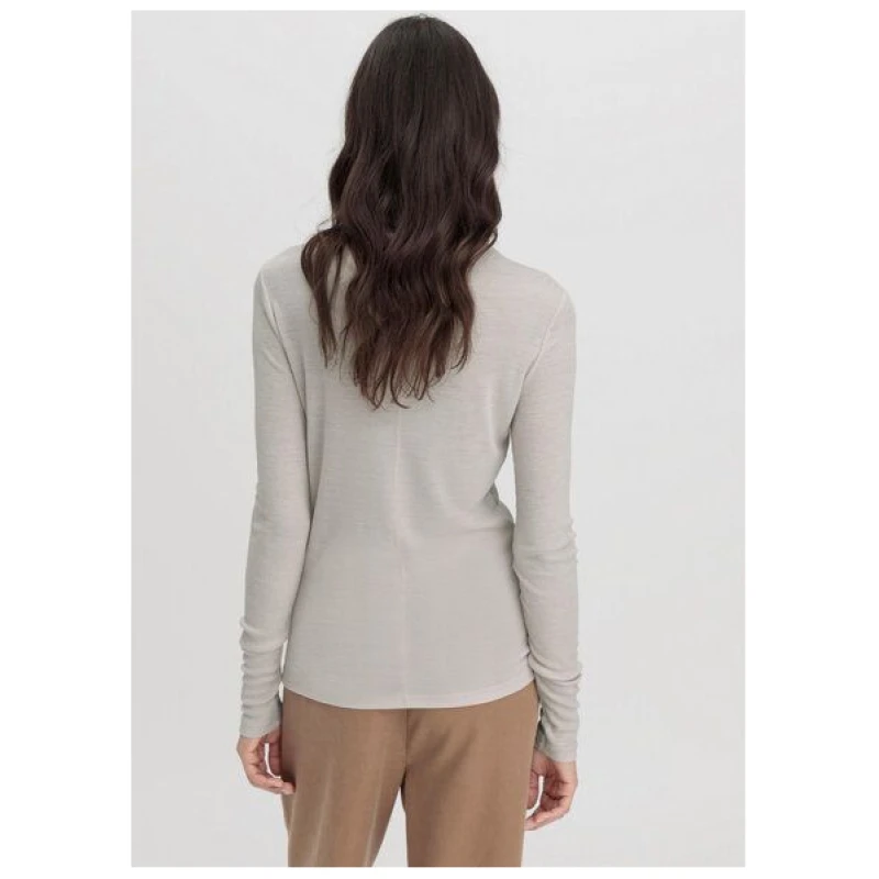 hessnatur Rib Shirt Langarm Slim aus Schurwolle und TENCEL Lyocell
