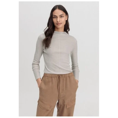 hessnatur Rib Shirt Langarm Slim aus Schurwolle und TENCEL Lyocell