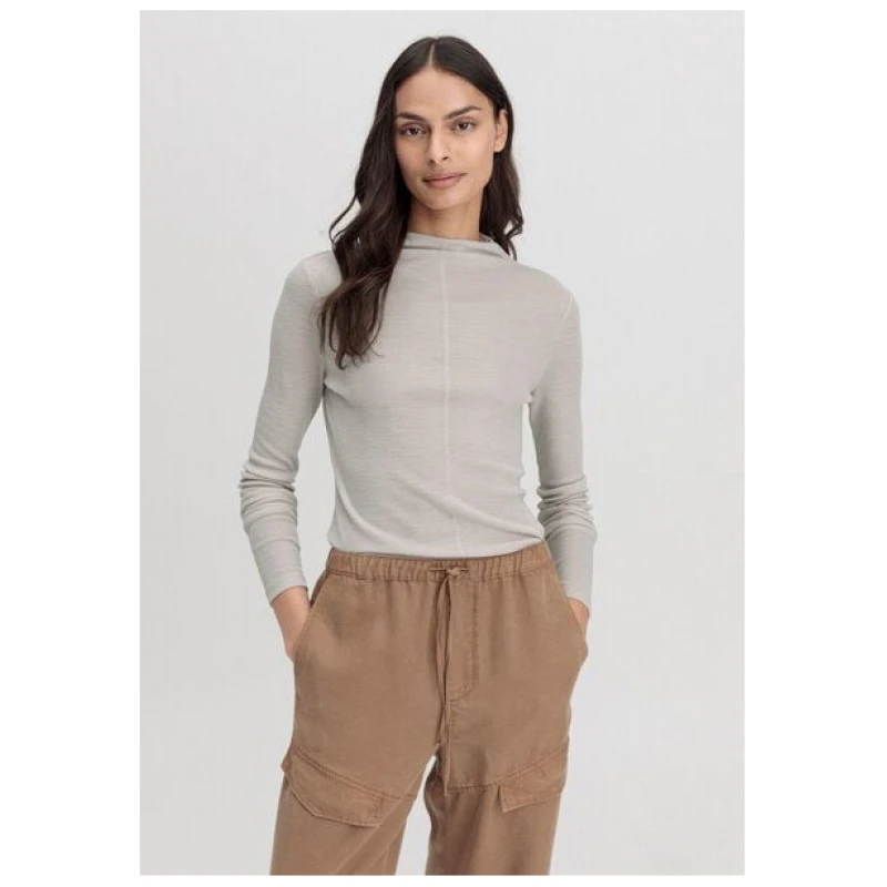 hessnatur Rib Shirt Langarm Slim aus Schurwolle und TENCEL Lyocell