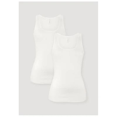 hessnatur Tanktop Rundhals Fitted 2er-Set PURE NATURE aus reiner Bio-Baumwolle