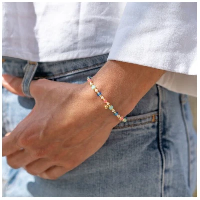 juni Perlenarmbänder Set "Amalfi Summer" pastell mint