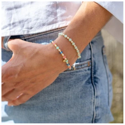 juni Perlenarmbänder Set "Amalfi Summer" pastell mint