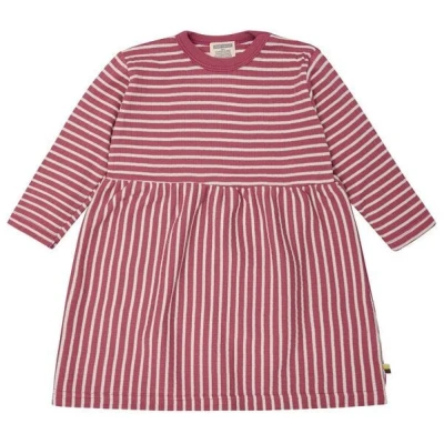 loud + proud Babys & Kinder Kleid langarm gestreift mit Rippe, GOTS-zertifiziert