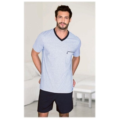 Ammann Herren Pyjama Schlafanzug kurz aus Bio-Baumwolle