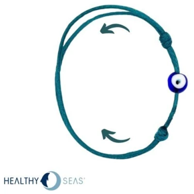 BRACENET Aegean Eye Armband aus Fischernetz - größenverstellbar