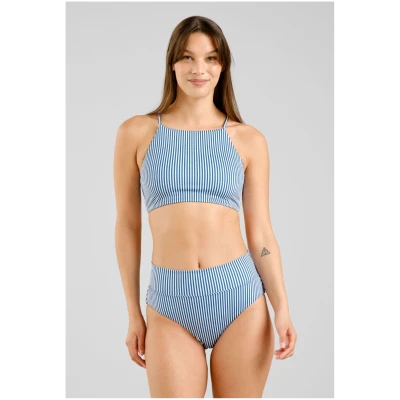 Bikini Bottom Slite Thin Stripe Blau