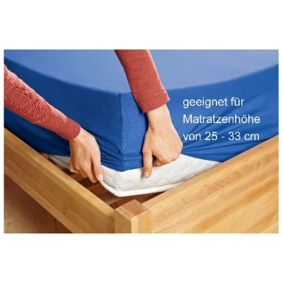 Bio-Jersey-Elastik-Spannbetttuch für Wasserbetten, weiß 160 x 220 cm