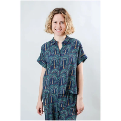 Bluse Borneo Batwing Blau