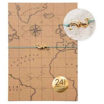 Bow & Hummingbird Armband auf Karte - Delfine - Schatzkarte