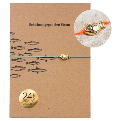 Bow & Hummingbird Armband auf Karte - Fisch - Gegen den Strom