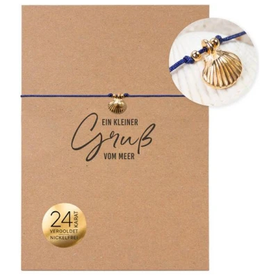 Bow & Hummingbird Armband auf Karte - Jakobsmuschel - Ein kleiner Gruß vom Meer