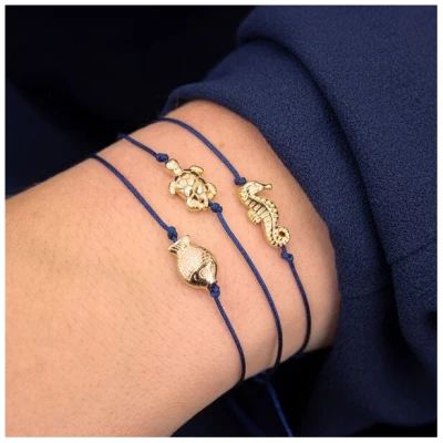 Bow & Hummingbird Armband auf Karte - Seepferdchen - Untertauchen