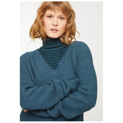 Damen Strickpullover aus aus Bio-Woll & Bio-Baumwolle Mix - BORAGE - recolution